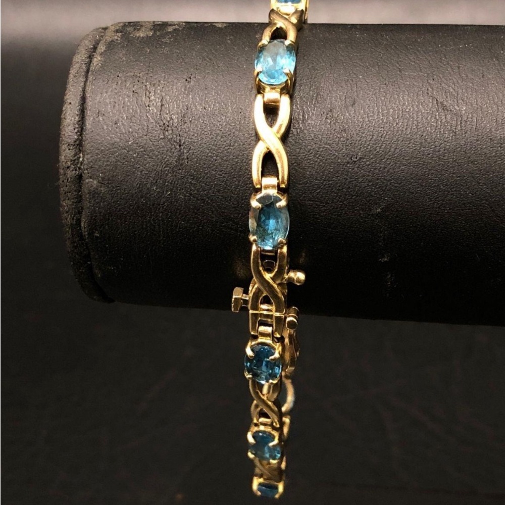 14K Yellow Gold Topaz Infinity Link Tennis Bracelet, 11.24 g. LIMITED TIME OFFER